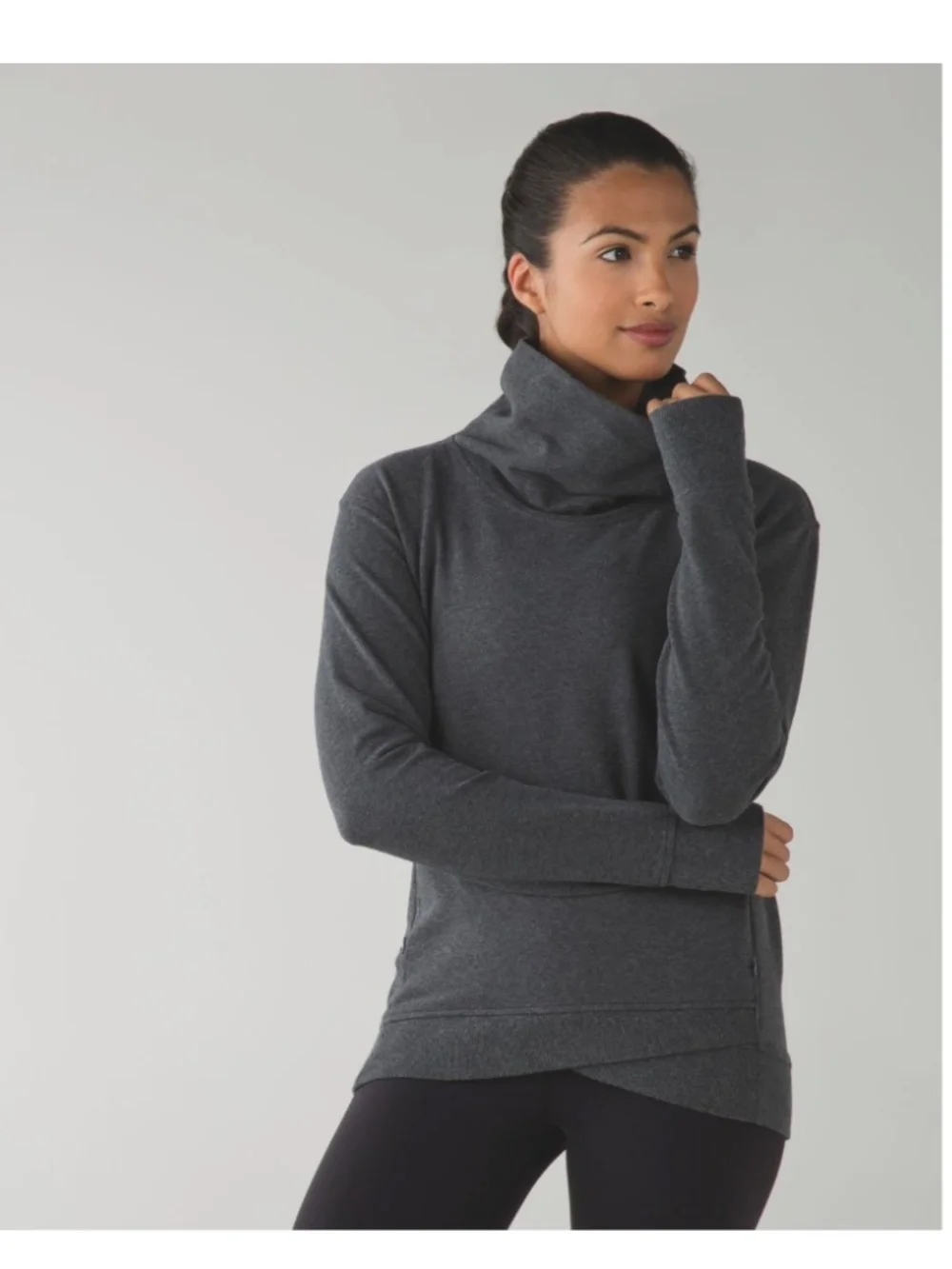 Lululemon On The Double Pullover Heathered Dark Grey Sz 6